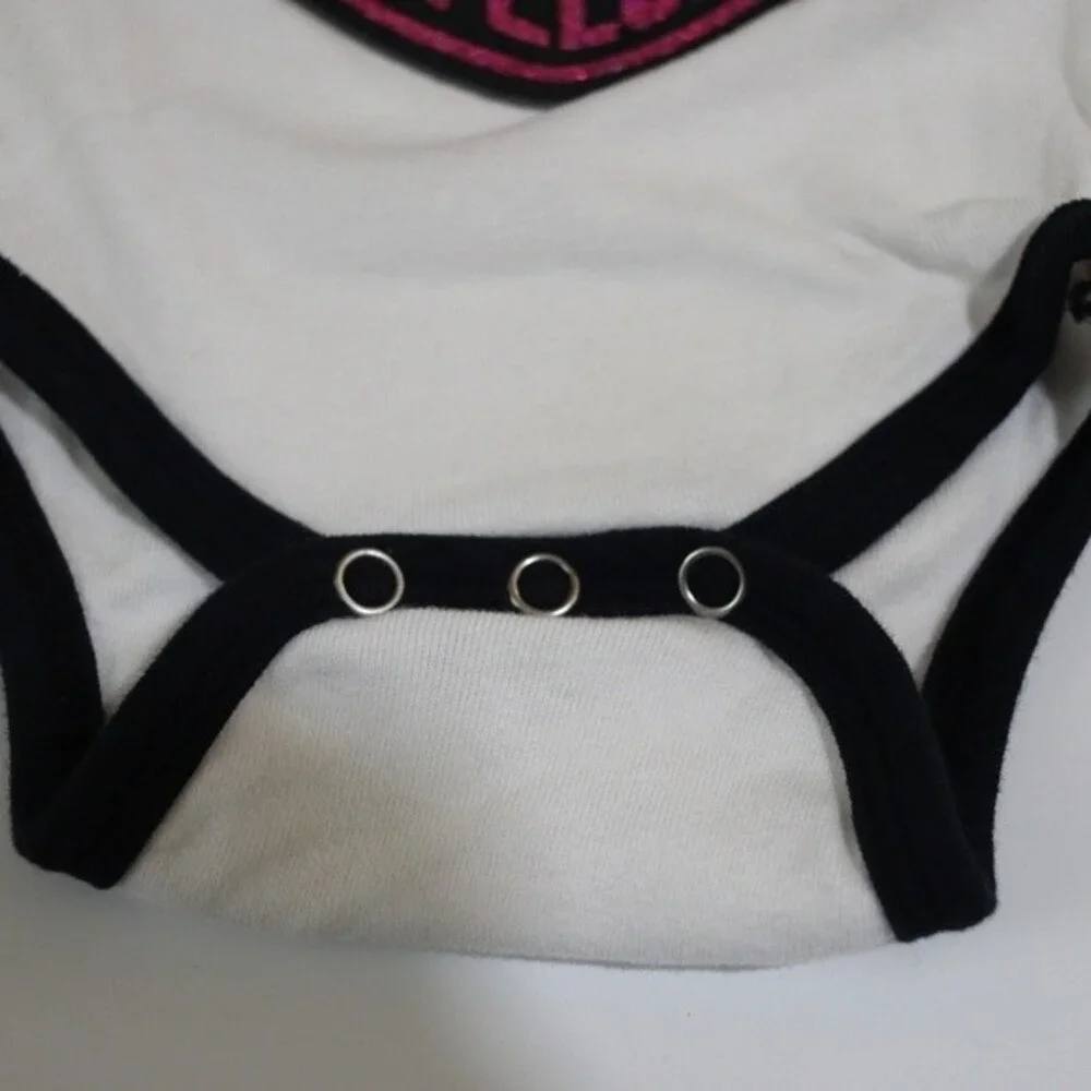 Harley Davidson Baby Girl Body Suits Lot of 3 Tattoo Arm Pink I Love Harley 3-6